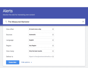 Google Alert The Measured Marketer